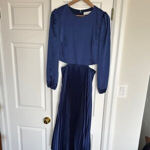 Elegant Blue Long-Sleeve Dress by Adelyn Rae